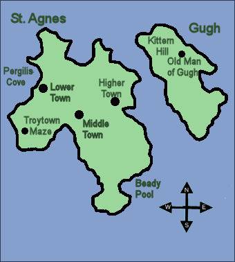 Map of St. Agnes, Isles of Scilly